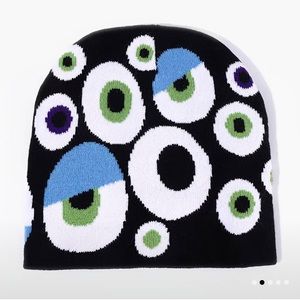Street wear Y2K beanies Multi-eye Jacquard Men's Personalized Knitted Hat